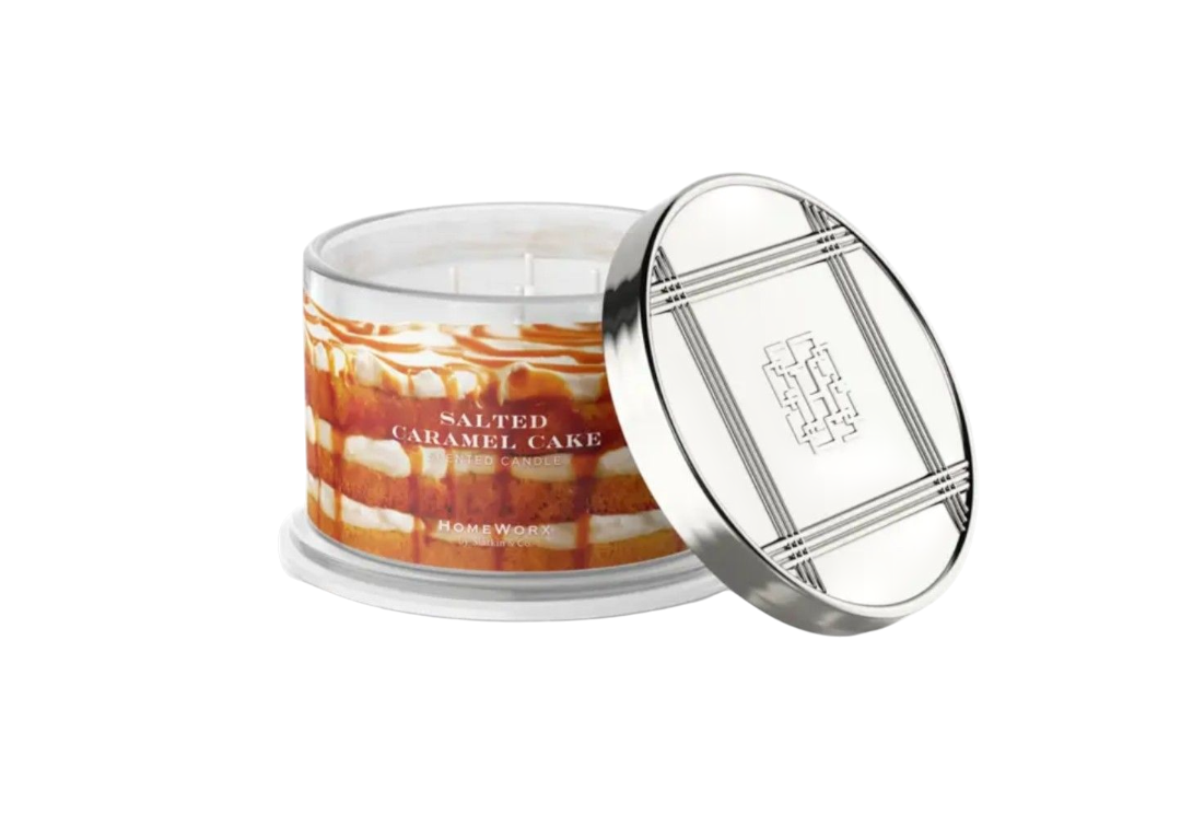 HOMEWORX Bougie parfumée à 4 mèches 510 g GÂTEAU AU CARAMEL SALÉ