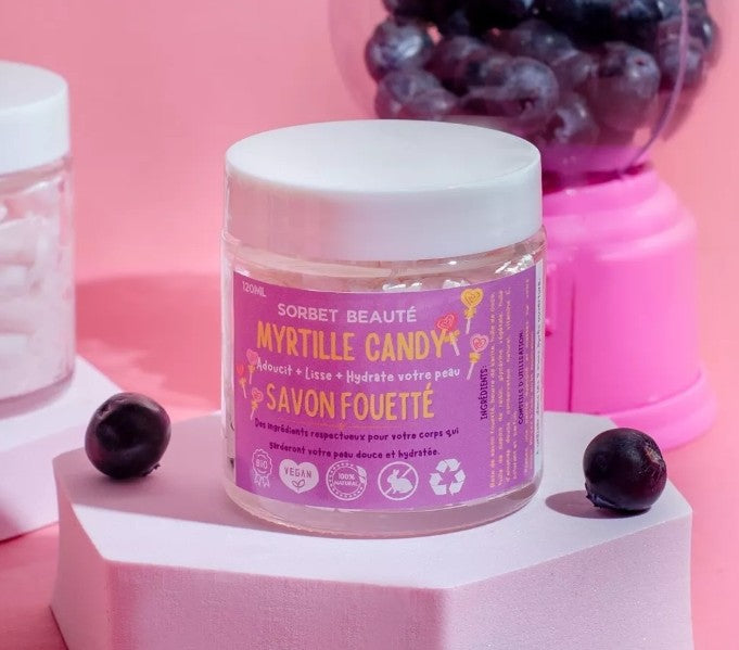 Savon fouetté Bonbon Myrtille